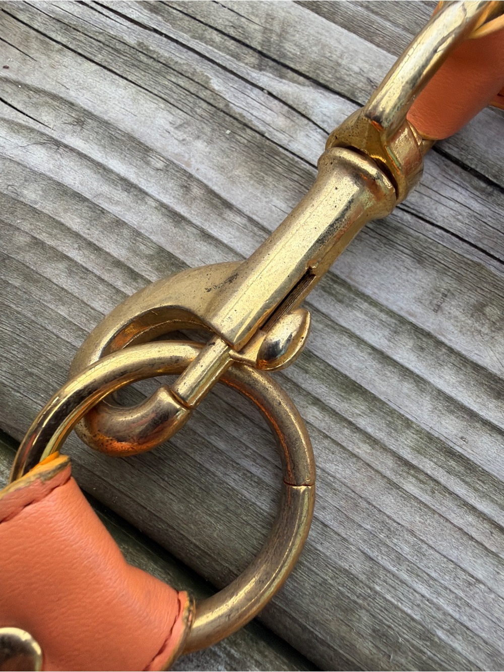 Daniline Orange Satchel Handbag Gold Hardware Top Handle Shoulder Bag PVC - Picture 6 of 15
